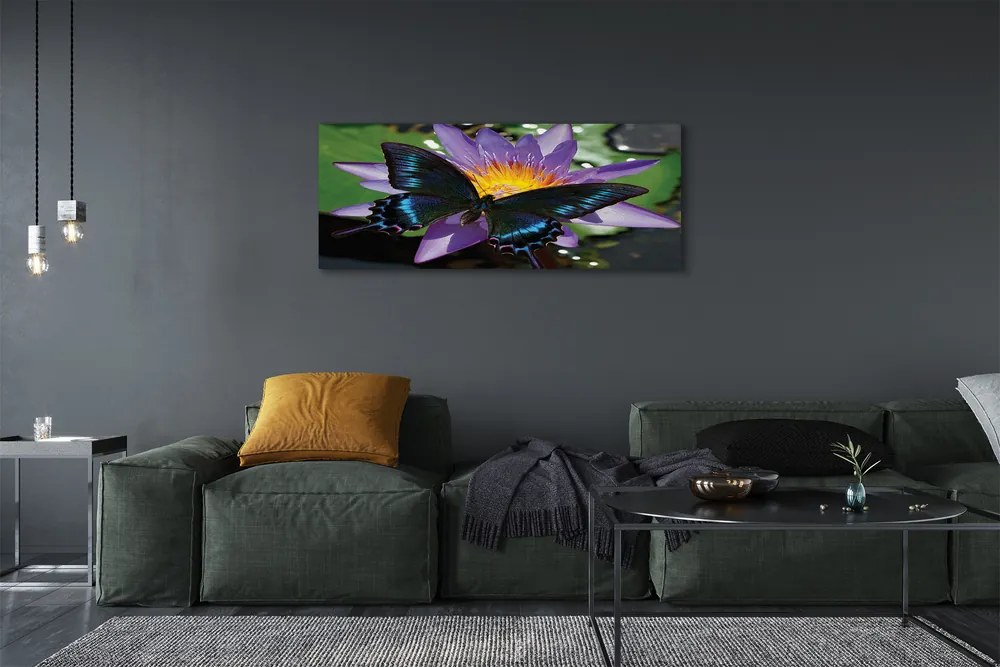 Obraz canvas na ścianę Kwiat z Motylem