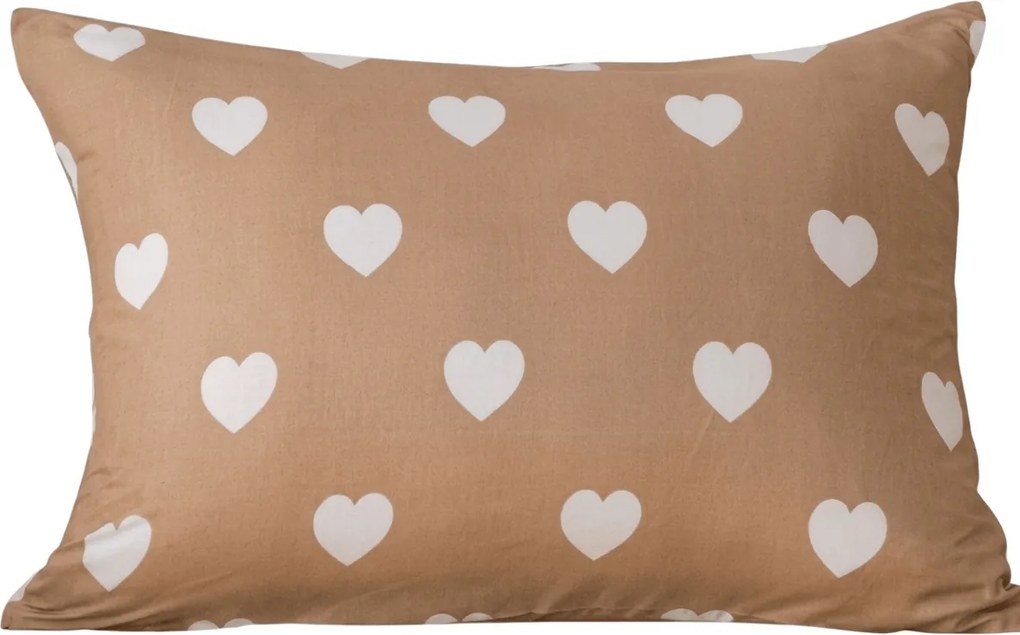 Poszewka na poduszkę z mikrofibry CARAMHEART 50x70 cm, brązowy
