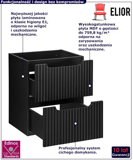 Czarna szafka łazienkowa z szufladami A4-Z33