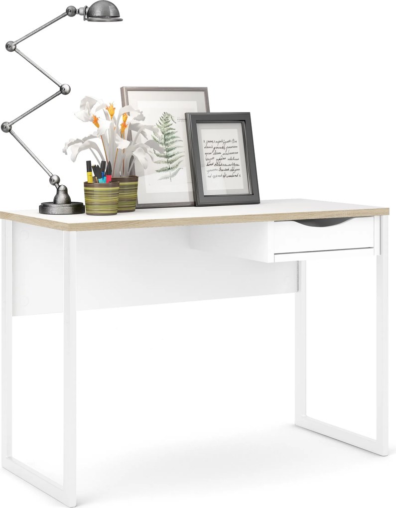 Białe biurko z szufladą Function Plus Small