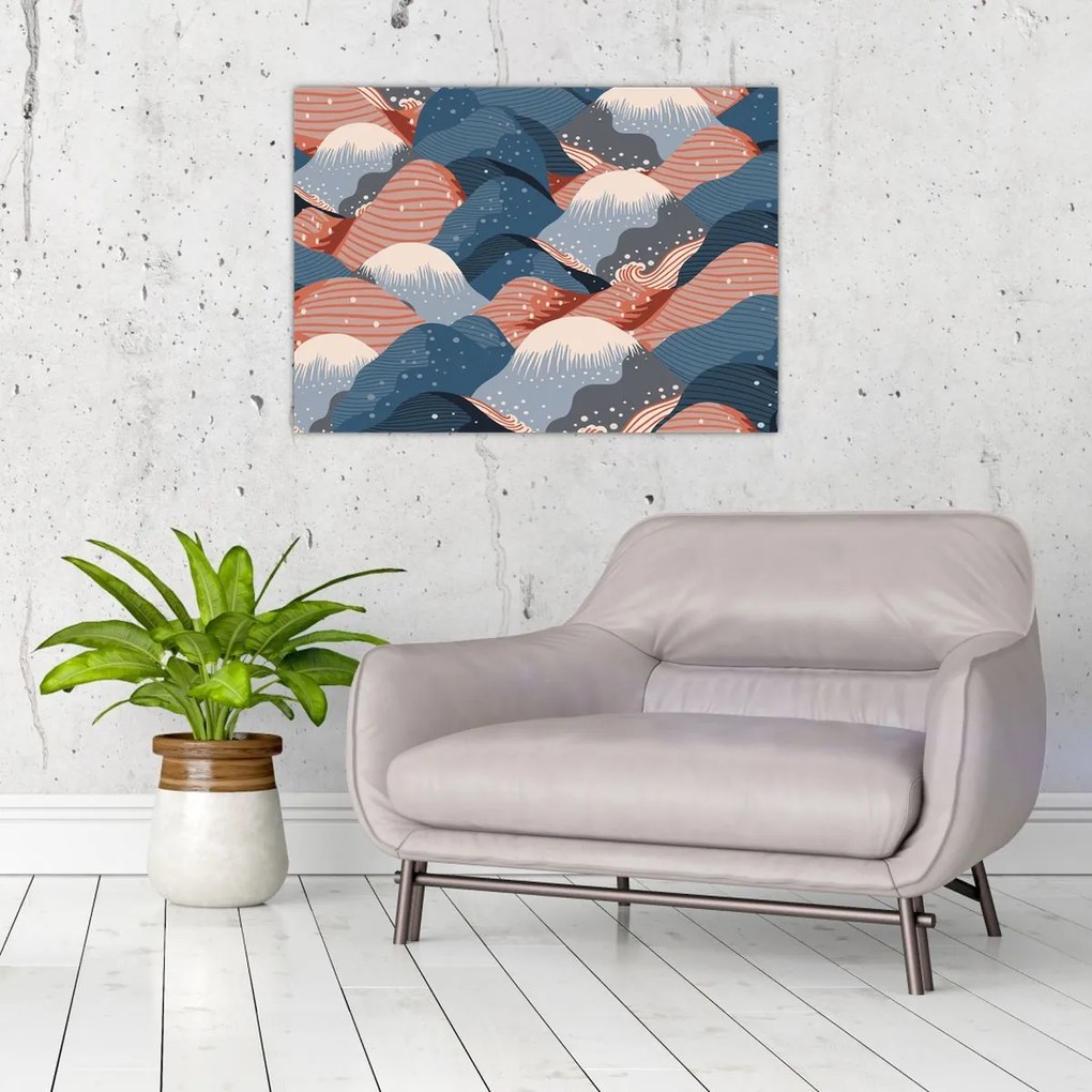 Obraz na szkle - Japońskie fale (70x50 cm)