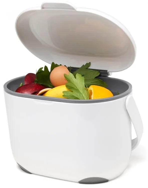 Biało-szary pojemnik na odpadki organiczne Addis Caddy, 2,5 l