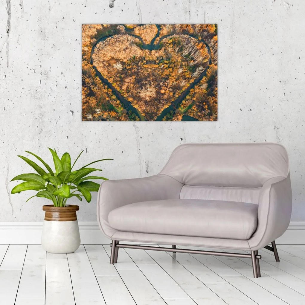 Obraz - Rzeka w kształcie serca (70x50 cm)