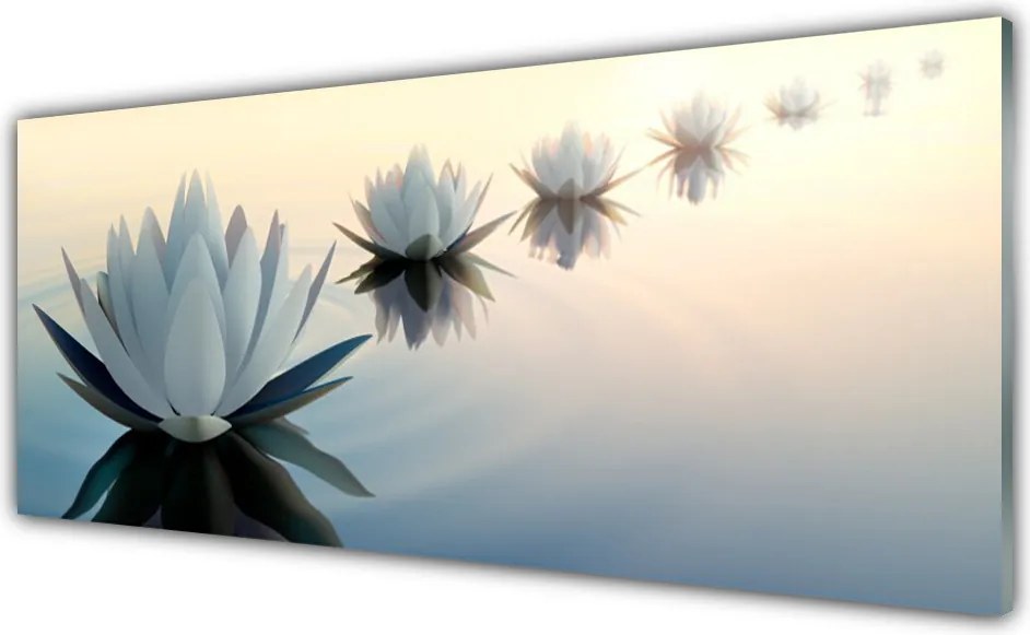 Panel Szklany Szlachetny Grzybień Biały