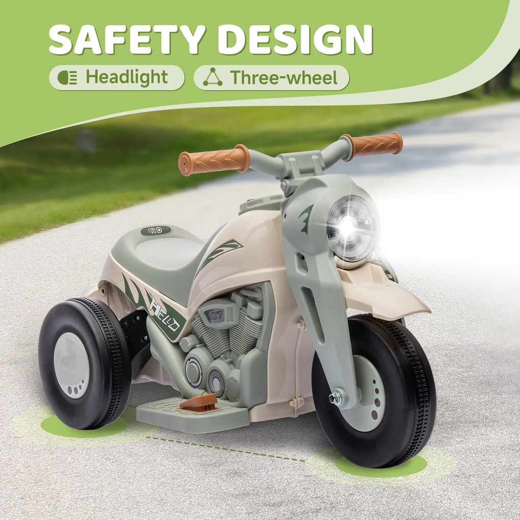 AIYAPLAY Elektryczny Motorower dla Dzieci, 6V Motorower dla Maluchów z Muzyką, Bąbelkami 2,5-3 km/h, dla Dzieci 2-5 Lat