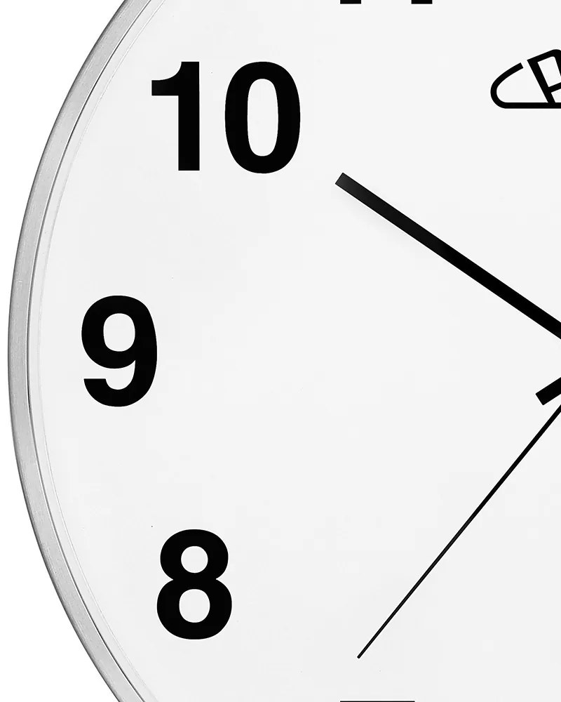 Metalowy zegar srebrny PRIM Alfa ∅ 400 × 40 mm