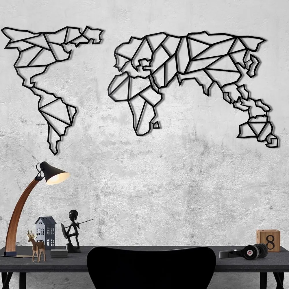 Metalowa dekoracja ścienna Map, 60x130 cm