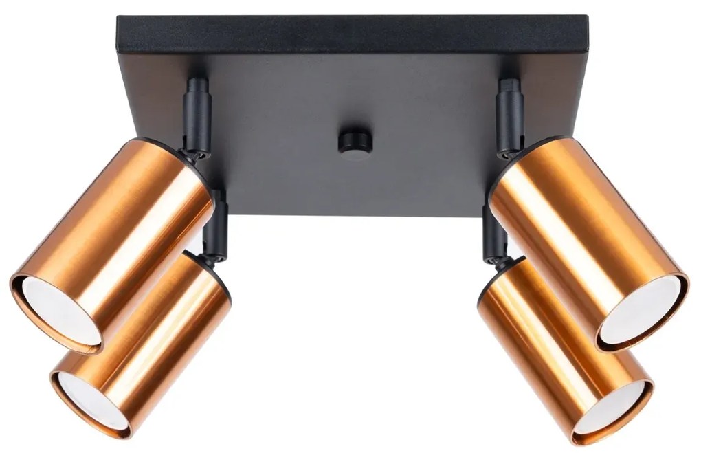 Plafon WINX 4 czarny/miedziany SOLLUX  LIGHTING
