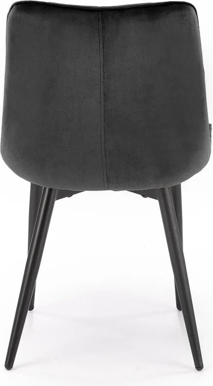 Pikowane aksamitne krzesło do jadalni K580 Halmar