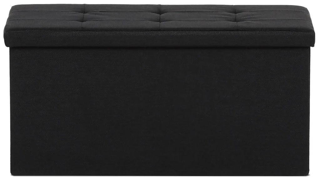 Taboret z miejscem do przechowywania, czarny, 76 x37 x 37 cm