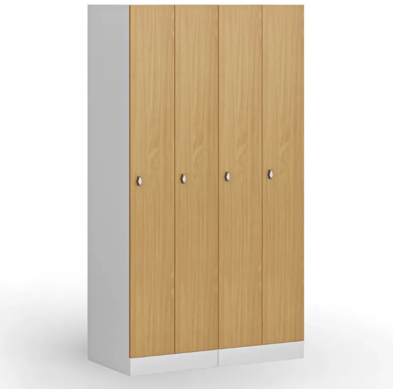 Szafka ubraniowa S1 wąska, 2-drzwiowa, 1850 x 500 x 500 mm, demontaż, zamek obrotowy, drzwi laminowane, biała