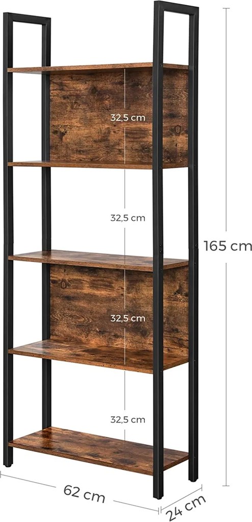 Otwarty regał pokojowy Salto 25 w stylu industrialnym