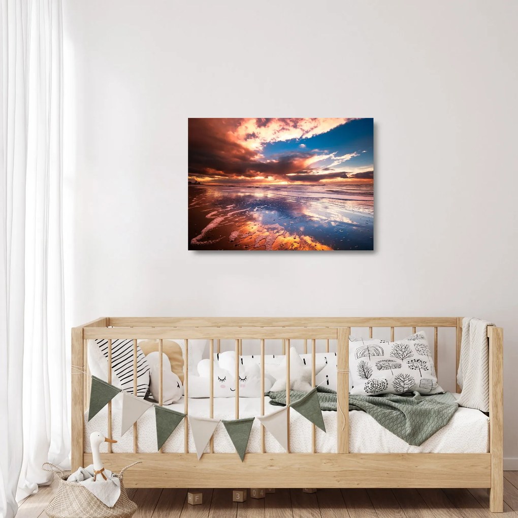 Obraz na szkle - Wieczorna plaża (70x50 cm)