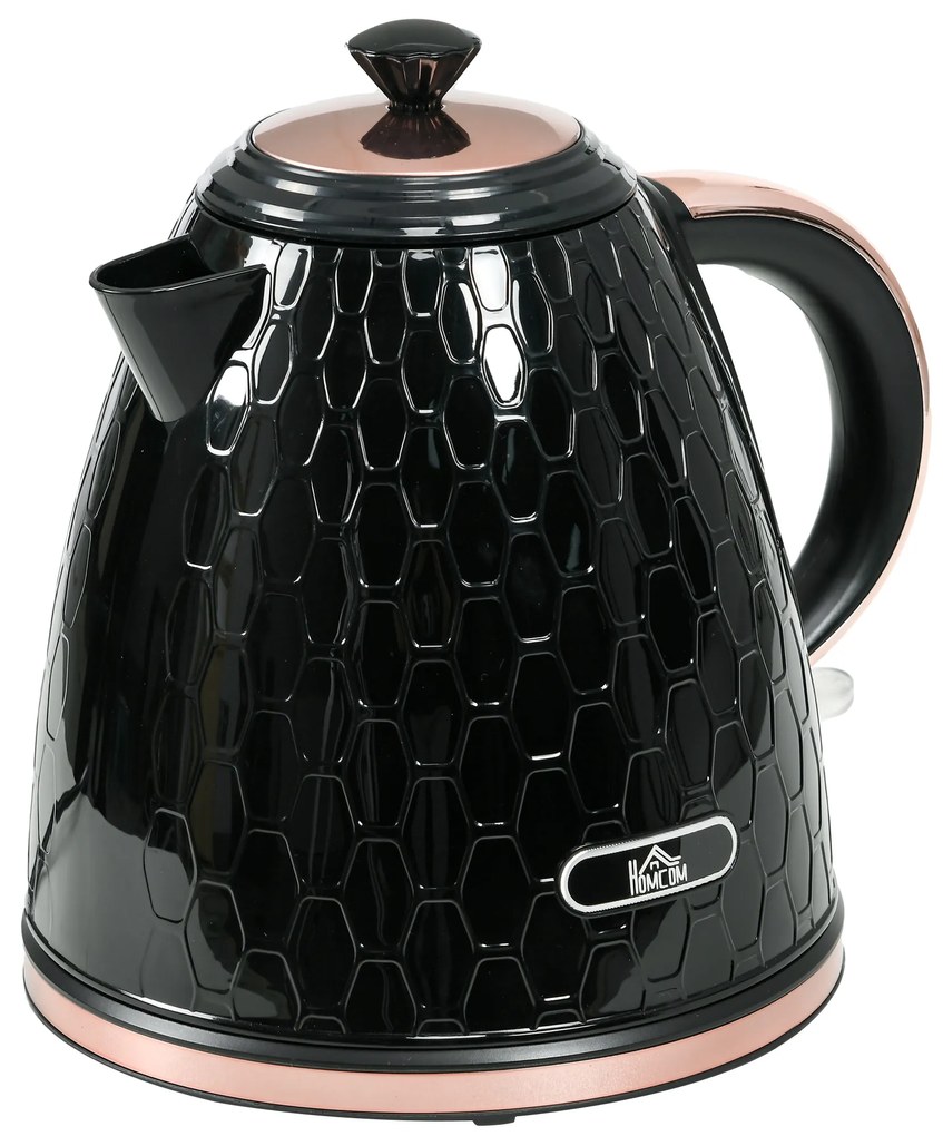 HOMCOM Czajnik, 2200W, okno widokowe, filtr, szybki czajnik, Czarny