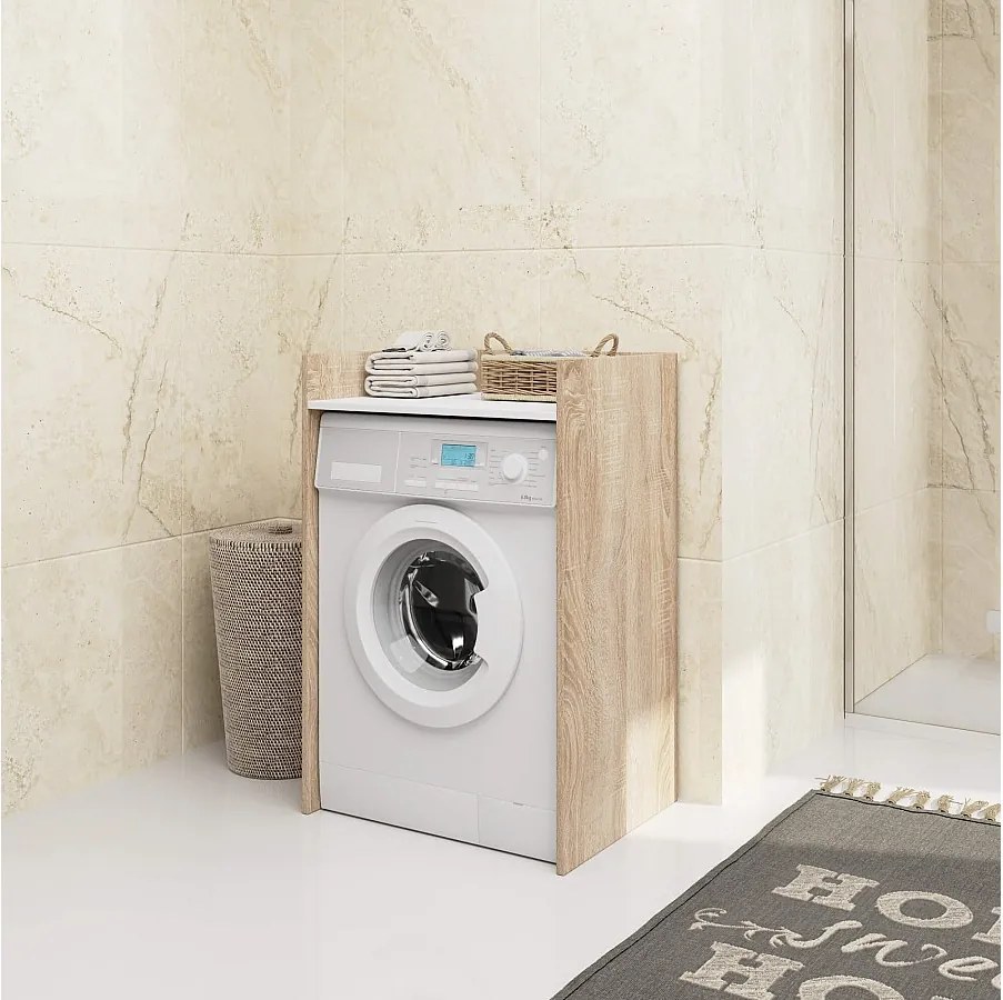 Obudowa na pralkę AKORD FIN Dąb Sonoma, Biały 64 cm 1 półka 64x50x98 cm