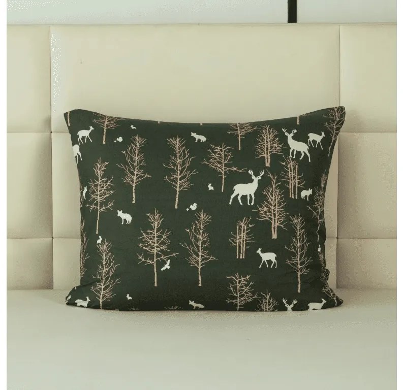 Poszewka na poduszkę z mikrofibry OAK DEER 70x90 cm, ciemnozielony
