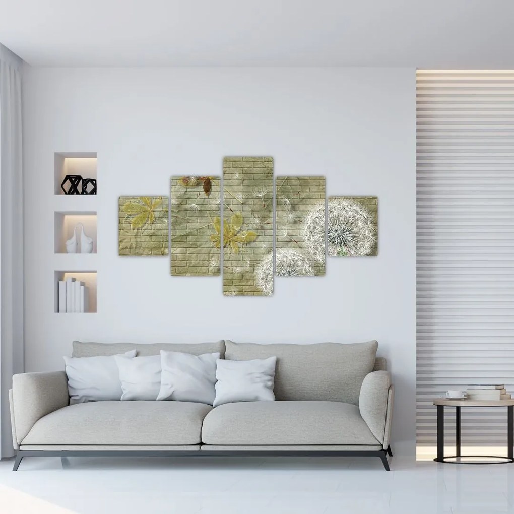 Obraz - Dmuchawce unoszone wiatrem (125x70 cm)