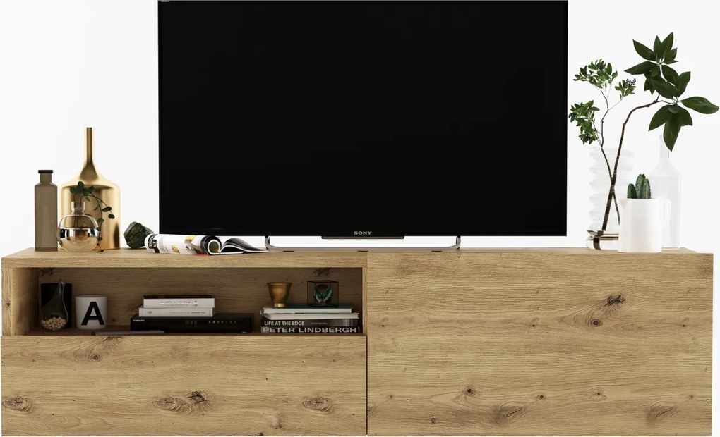 Ścienna szafka RTV z półką i szufladą Enjoy dąb artisan