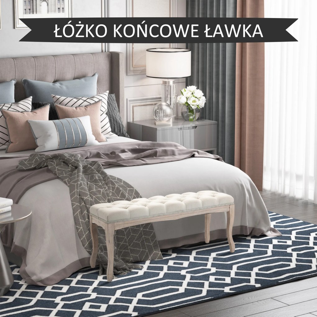 HOMCOM Ławka tapicerowana, 110 cm x 38 cm x 49 cm