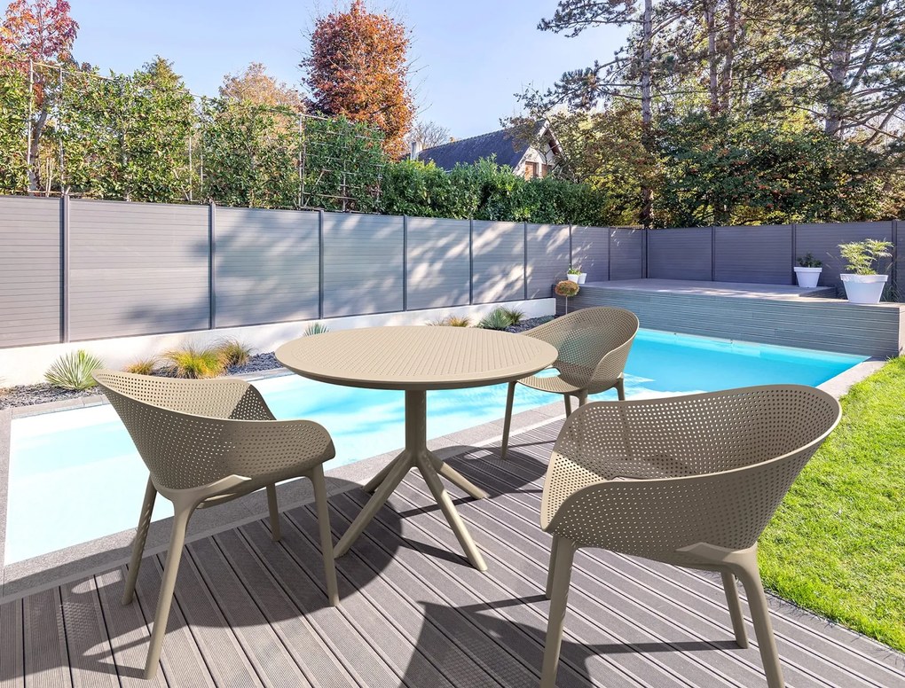 Okrągły stół do kawiarni z tworzywa Sky Table fi 105