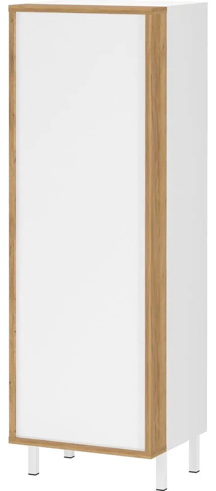 Biała wysoka/wąska szafka łazienkowa 39x120 cm Topeka – Germania