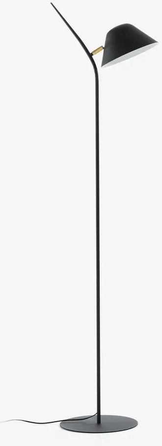 Czarna lampa stojąca z metalowym kloszem (wysokość 152 cm) Aurelia – Kave Home