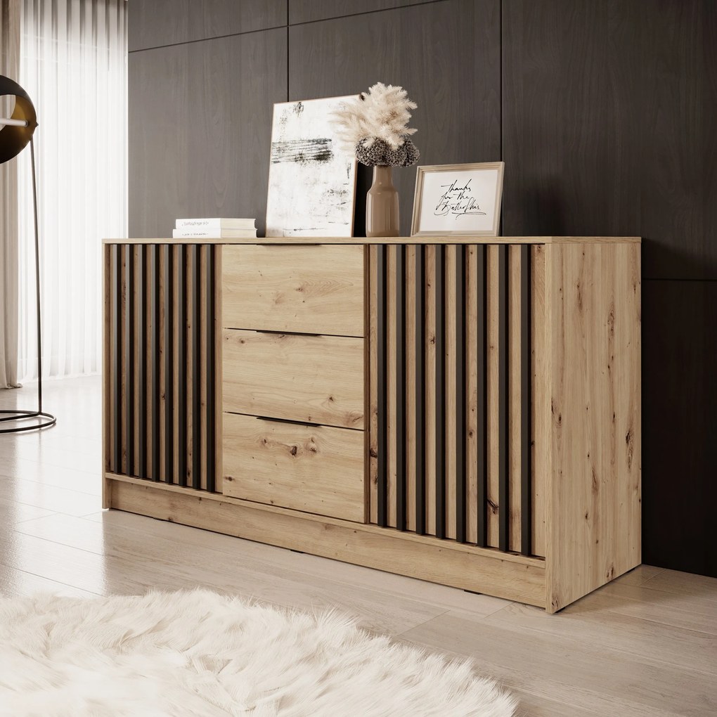 Komoda NELIANA 155 cm do Salonu Sypialni Dąb artisan