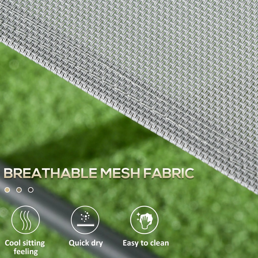 Outsunny Zestaw mebli bistro na zewnatrz, Zestaw bistro ogrodowy Składany zestaw bistro, 53,5 cm x 64 cm x 93 cm, Jasnoszary