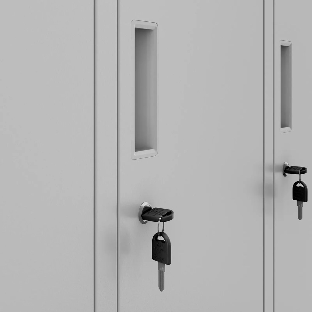 Szafa socjalna 6-skrytkowa Igor 90x45x185 cm szara