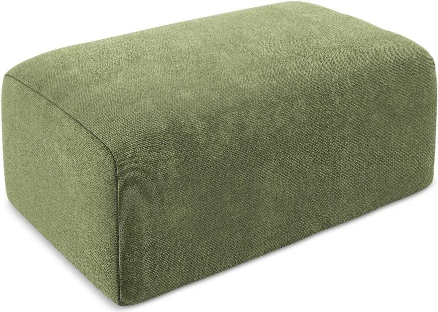 Zielony podnóżek z tkaniny szenilowej Kona – Makamii