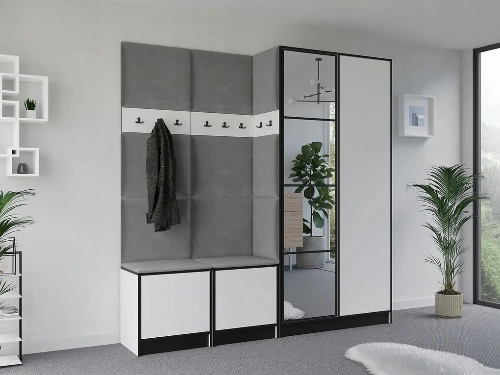 Garderoba EDEN 21 Biały + Szary