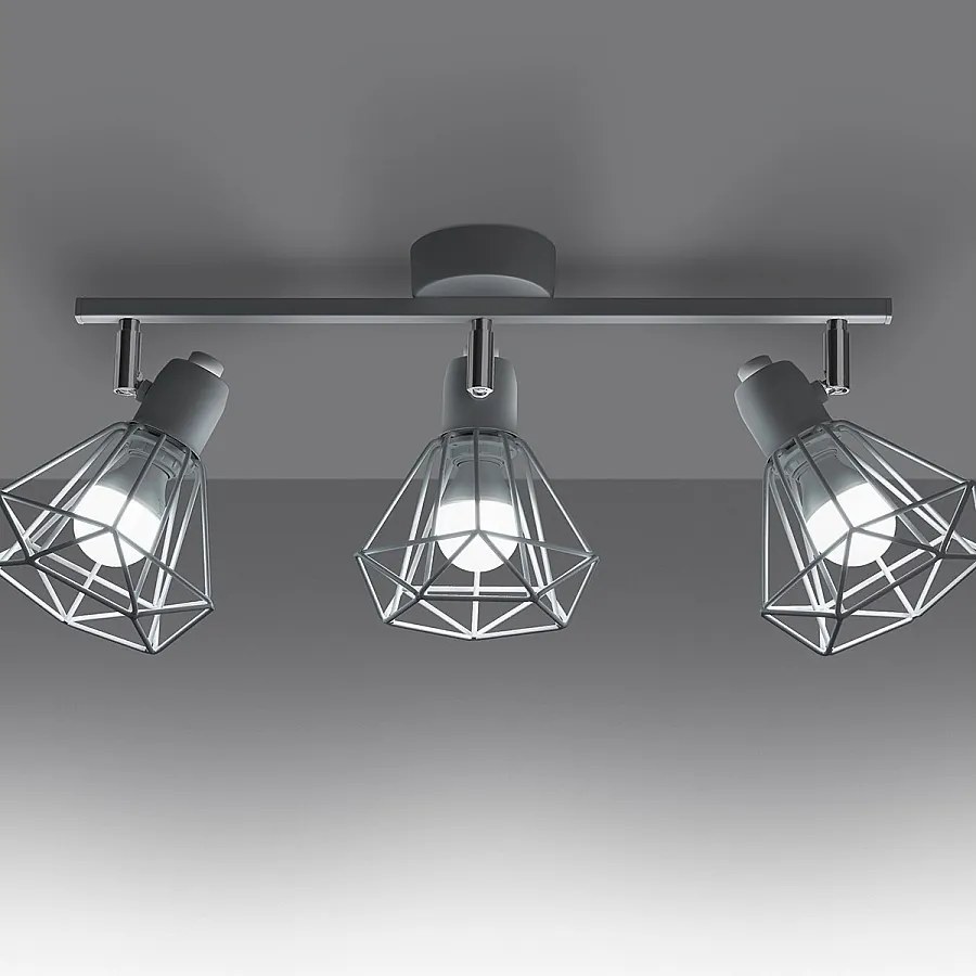 Plafony nowoczesny Lunova, stal - 3 źródło światła 3000K - L.52 x H.19 cm - biały