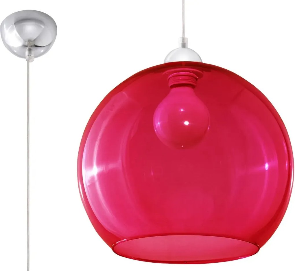 Szklana okrągła lampa wisząca N1-R14