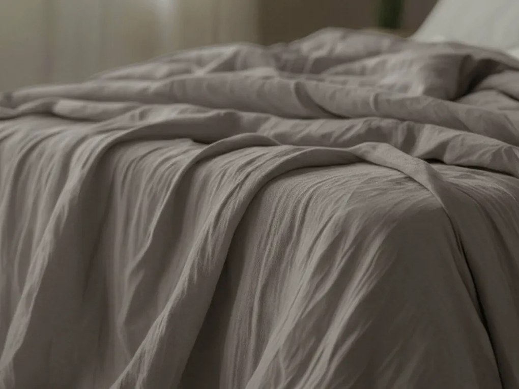 PrzytulneMieszkanie.pl PrzytulneMieszkanie.pl Pościel muślinowa PURELY szara Rozmiar pościeli: 80 x 80 cm | 155 x 220 cm