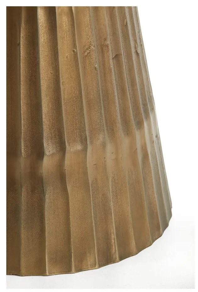Biało-brązowy okrągły stół z blatem w dekorze marmuru ø 100 cm Leyda – Light &amp; Living