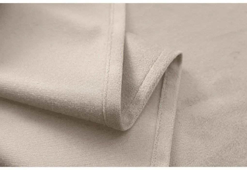 Beżowa zasłona zaciemniająca VELVET 140x250 cm Zawieszanie: Metalowe pierścienie