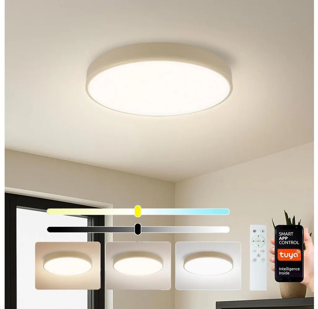 Brilagi - Ściemnialna oprawa LED POOL SMART LED/48W/230V Ø 40 cm Wi-Fi Tuya beżowa +PILOT