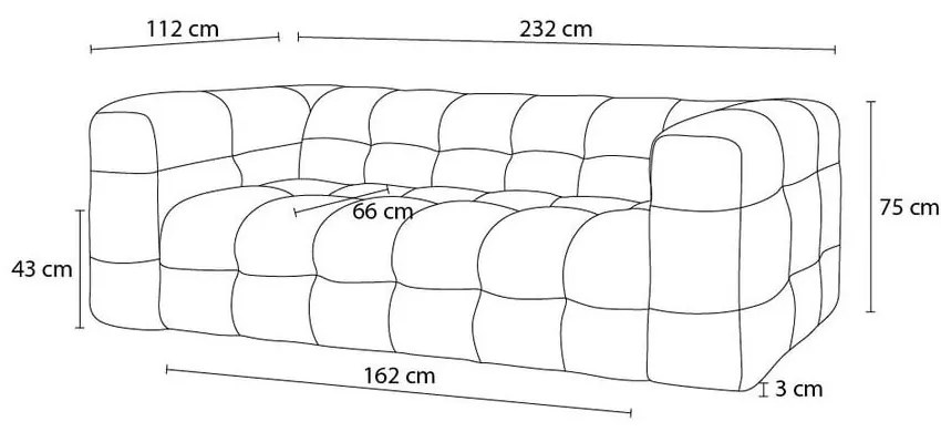 Ceglasta sofa 232 cm Cloud – Bobochic Paris