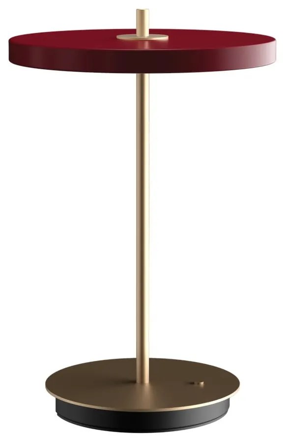 Czerwona lampa stołowa LED ze ściemniaczem i metalowym kloszem (wysokość 31 cm) Asteria Move – UMAGE