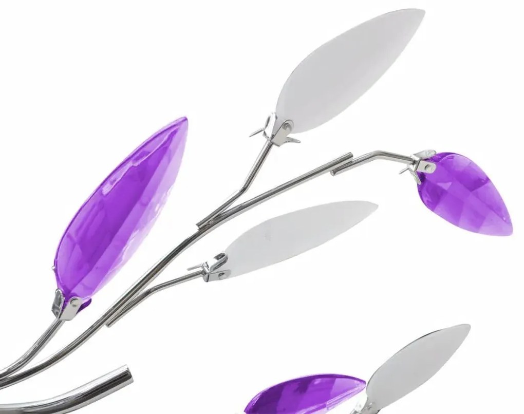 Fioletowa lampa sufitowa z motywem roślinnym - 3X E996 P4-G72