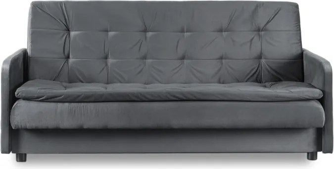 Sofa z Funkcją Spania STELLA Rozkładana Wersalka Dwuosobowa Szara Nowoczesna do Salonu