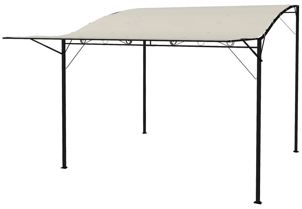 Outsunny Pawilon z Regulowanym Dachem Odporny na Warunki Pogodowe 3 x 2,5 m Kremowy