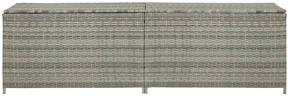 Szara prostokątna rattanowa skrzynia do ogrodu G0-H36