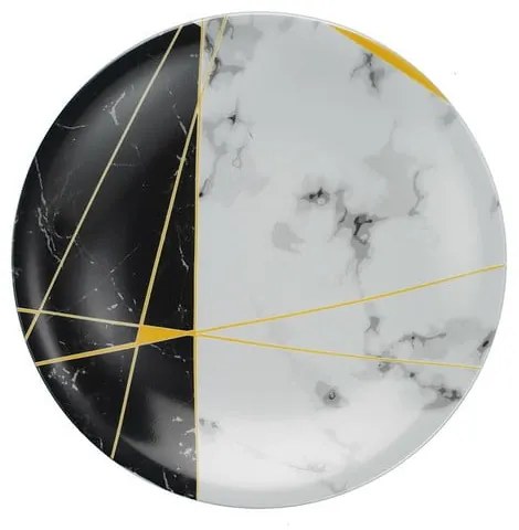 24-częściowy zestaw porcelanowych naczyń Kütahya Porselen Black&amp;White