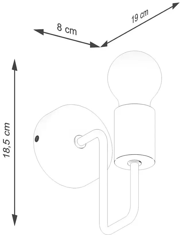 Biały metalowy industrialny kinkiet - D285 Saloy