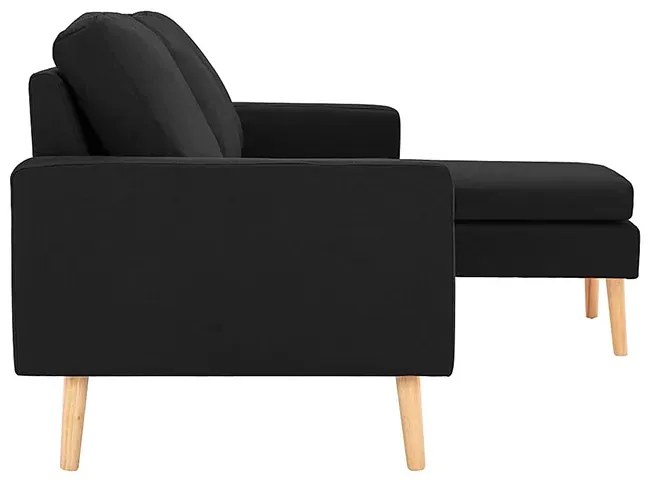 3-osobowa czarna sofa z podnóżkiem - Muria 4Q