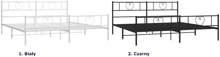 Białe metalowe rustykalne łóżko małżeńskie 200x200 cm - Veligo