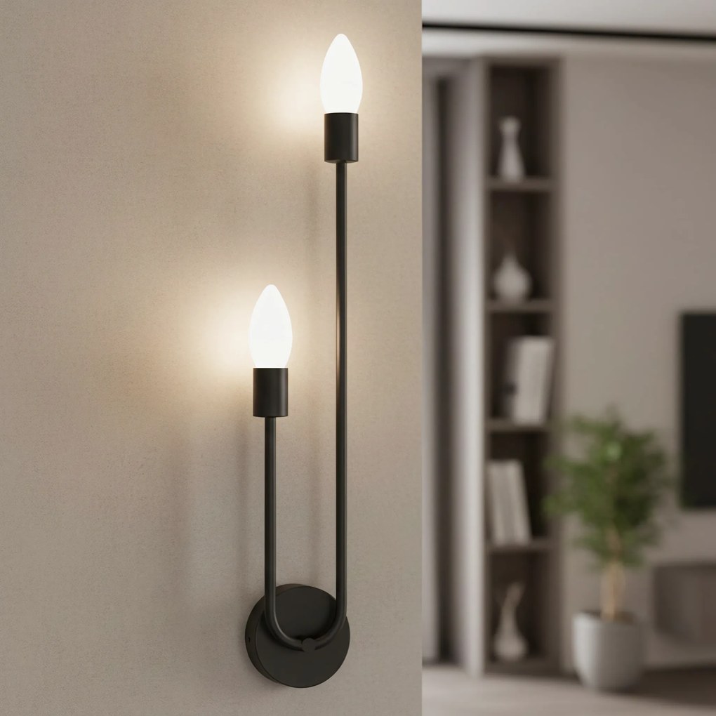 LAMPA ŚCIENNA KINKIET APP1147-2W czarna