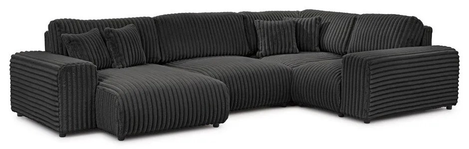 Ciemnoszary sztruksowy narożnik (prawostronny/w kształcie litery U) Justin – Ropez