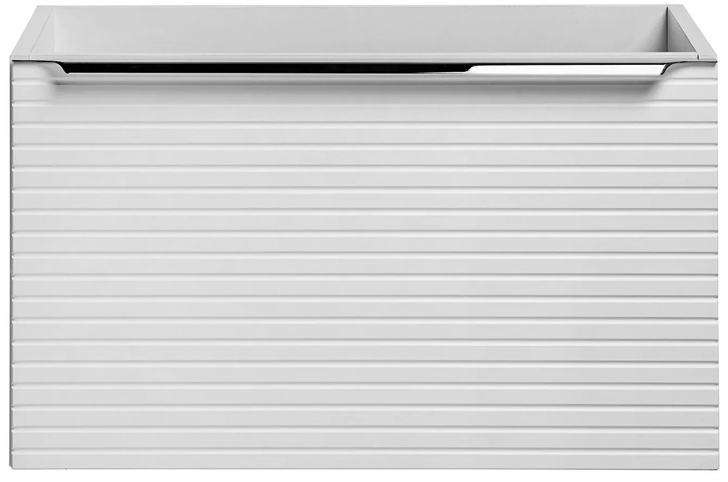 Wisząca szafka pod umywalkę ze żłobieniami kolor biały – 60 cm – LATOMA